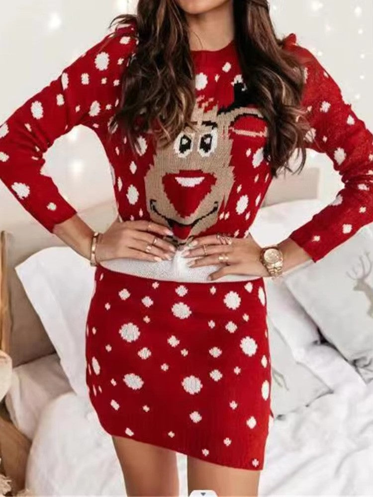 Weihnachtskleid – Lustig – Rentier – Winterkleid – Weihnachtsoutfits für Frauen
