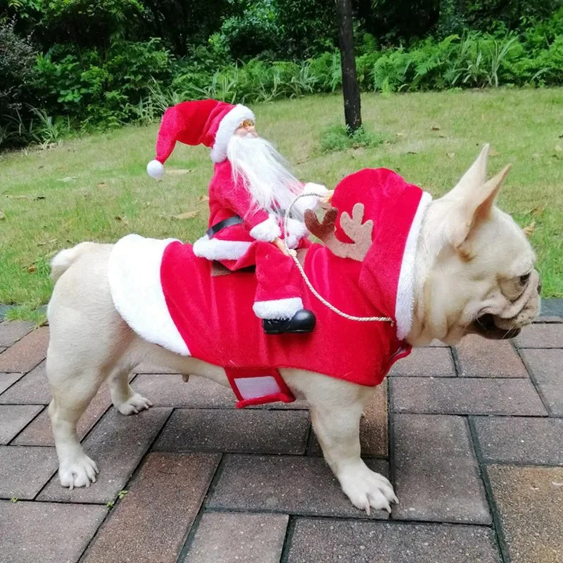 Weihnachtsoutfit für Hunde – rote Weihnachtsmann-Pullover für Hunde