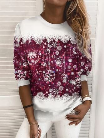 Weihnachtspullover | Glitzer | Langarm | Weihnachtspulli | Damenbekleidung