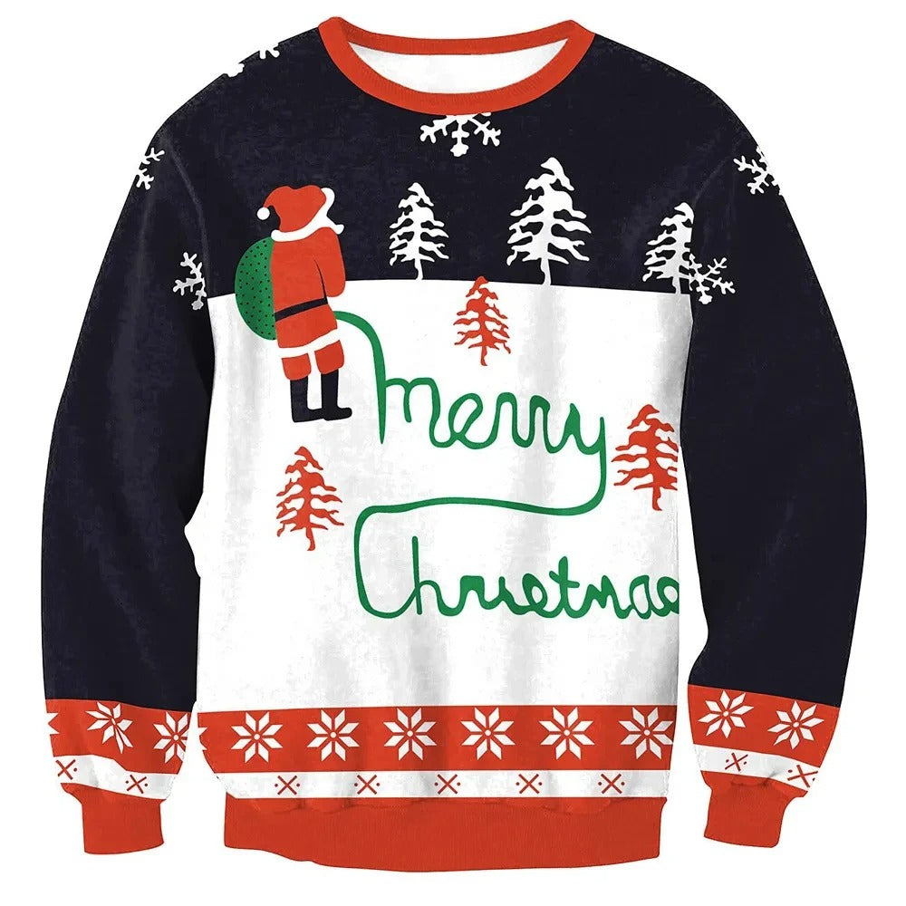 Weihnachtspullover – Herren-Sweatshirt mit lockerer Passform und Rundhalsausschnitt