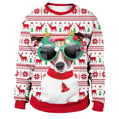 Weihnachtspullover – Herren-Sweatshirt mit lockerer Passform und Rundhalsausschnitt