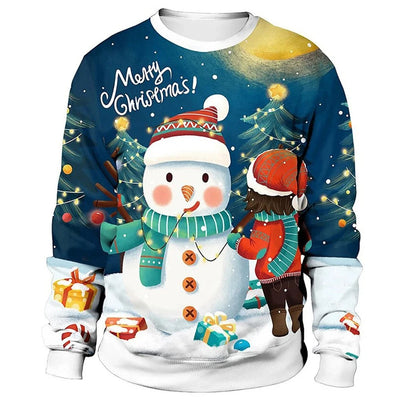 Weihnachtspullover – Herren-Sweatshirt mit lockerer Passform und Rundhalsausschnitt