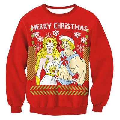 Weihnachtspullover – Herren-Sweatshirt mit lockerer Passform und Rundhalsausschnitt
