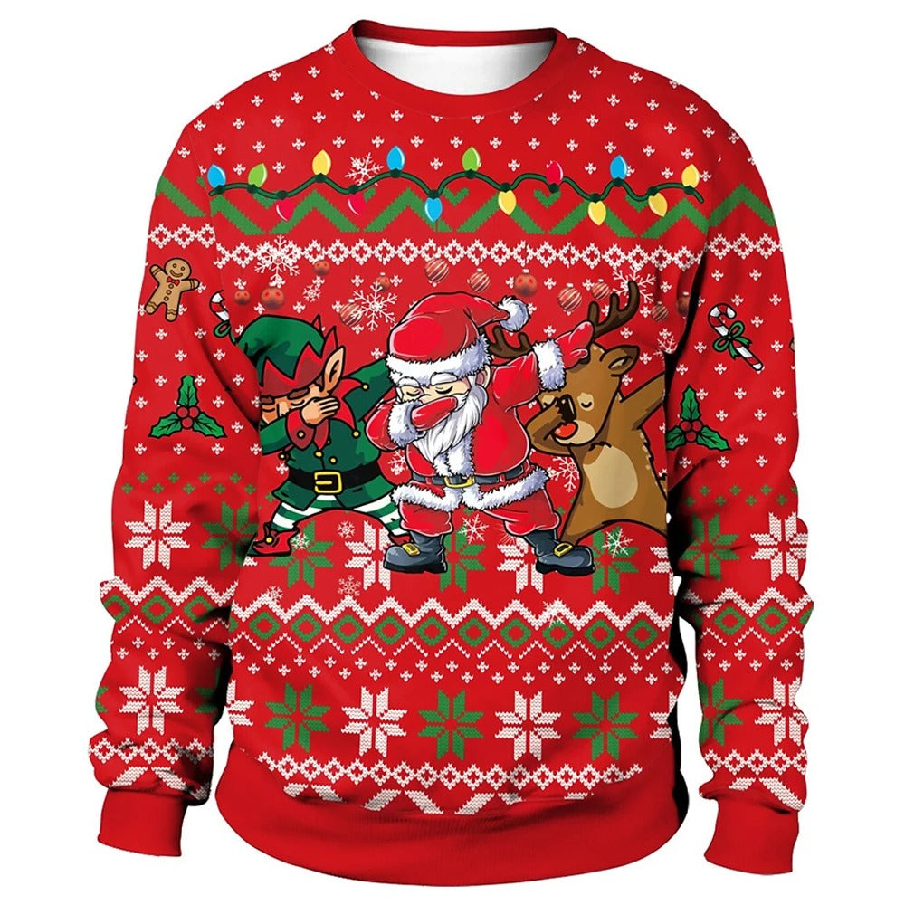 Weihnachtspullover – Herren-Sweatshirt mit lockerer Passform und Rundhalsausschnitt