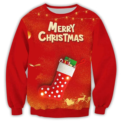 Weihnachtspullover – Herren-Sweatshirt mit lockerer Passform und Rundhalsausschnitt