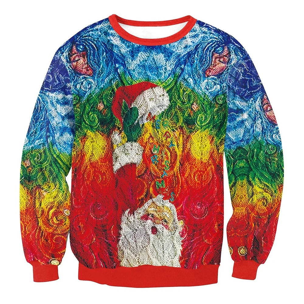 Weihnachtspullover – Herren-Sweatshirt mit lockerer Passform und Rundhalsausschnitt