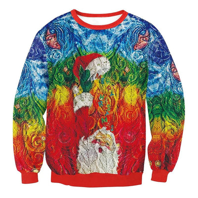 Weihnachtspullover – Herren-Sweatshirt mit lockerer Passform und Rundhalsausschnitt