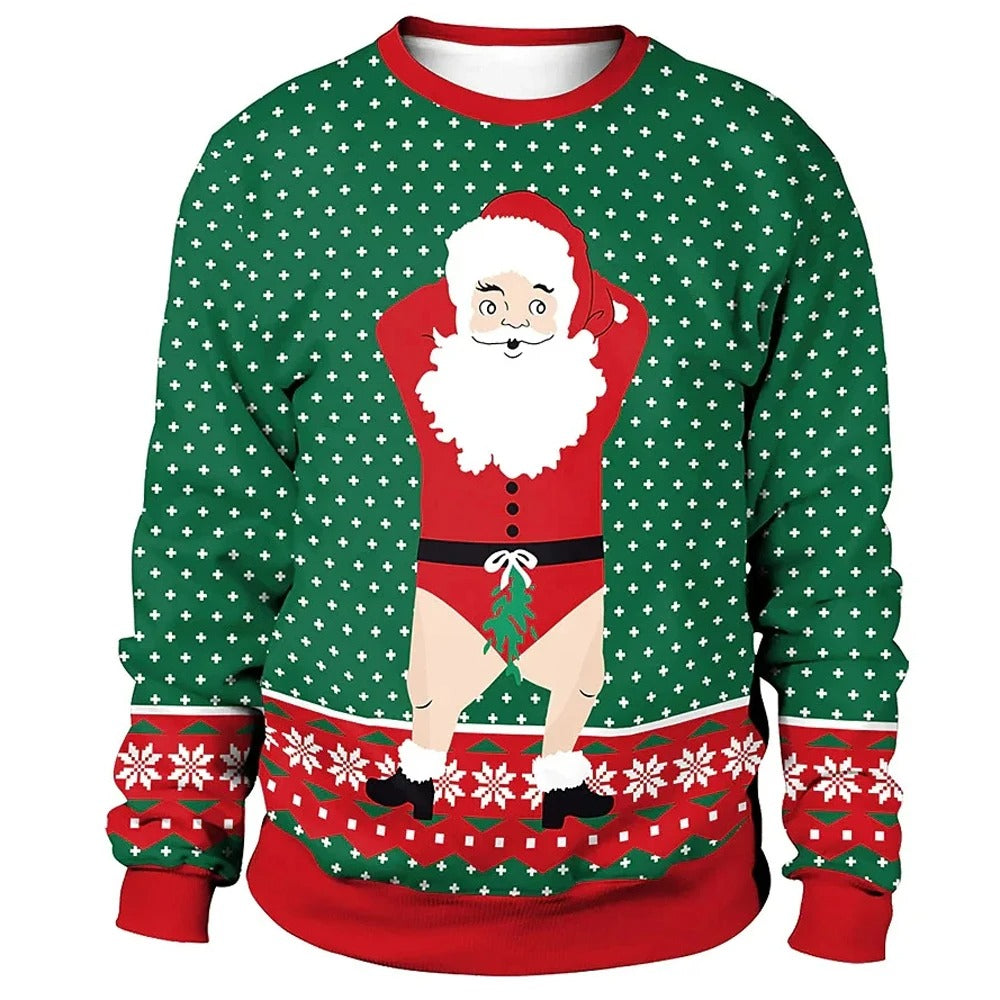 Weihnachtspullover – Herren-Sweatshirt mit lockerer Passform und Rundhalsausschnitt