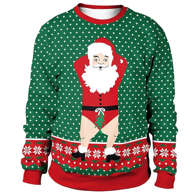 Weihnachtspullover – Herren-Sweatshirt mit lockerer Passform und Rundhalsausschnitt