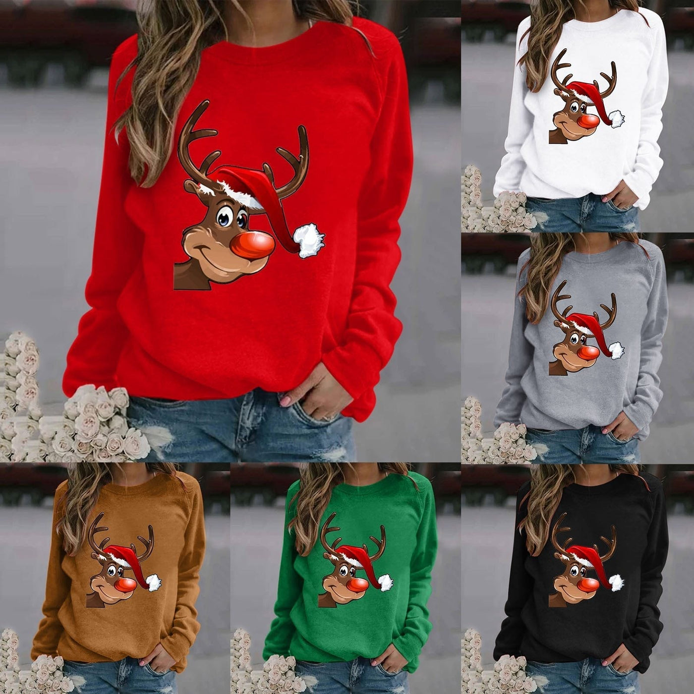 Weihnachtspullover | Lustig | Langarm | Weihnachtspullover | Winterkleidung für Frauen