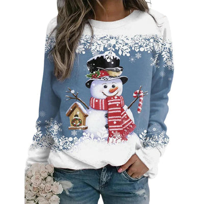 Weihnachtspullover für Damen – lockere Passform – Rundhalsausschnitt – Weihnachtspullover – Weihnachtssweatshirts für Damen