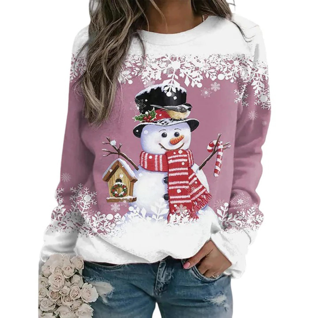 Weihnachtspullover für Damen – lockere Passform – Rundhalsausschnitt – Weihnachtspullover – Weihnachtssweatshirts für Damen
