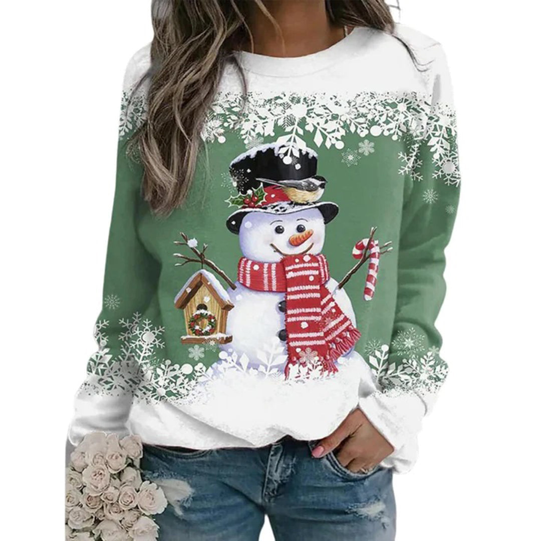 Weihnachtspullover für Damen – lockere Passform – Rundhalsausschnitt – Weihnachtspullover – Weihnachtssweatshirts für Damen