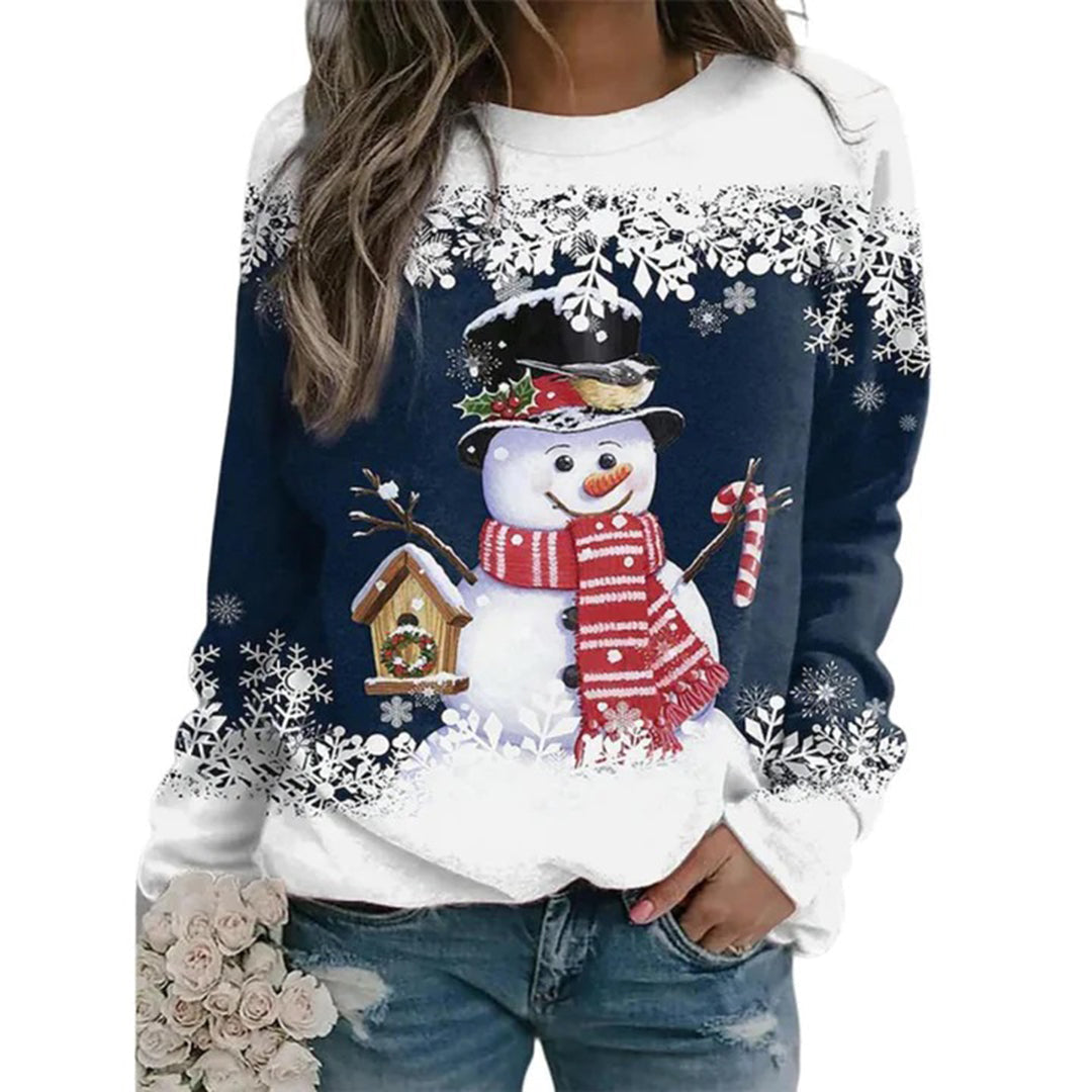 Weihnachtspullover für Damen – lockere Passform – Rundhalsausschnitt – Weihnachtspullover – Weihnachtssweatshirts für Damen