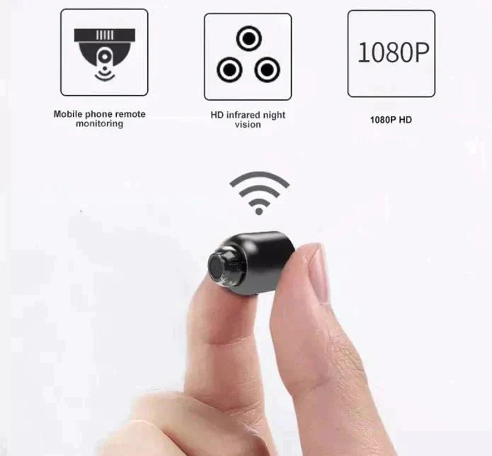 Wi-Fi-Sicherheitskamera - Drahtlose Mini-Überwachungskamera mit Nachtsicht