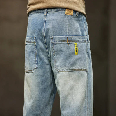 Wide Leg Jeans - Herren gewaschene Loose Fit Baggy Denim Jeans