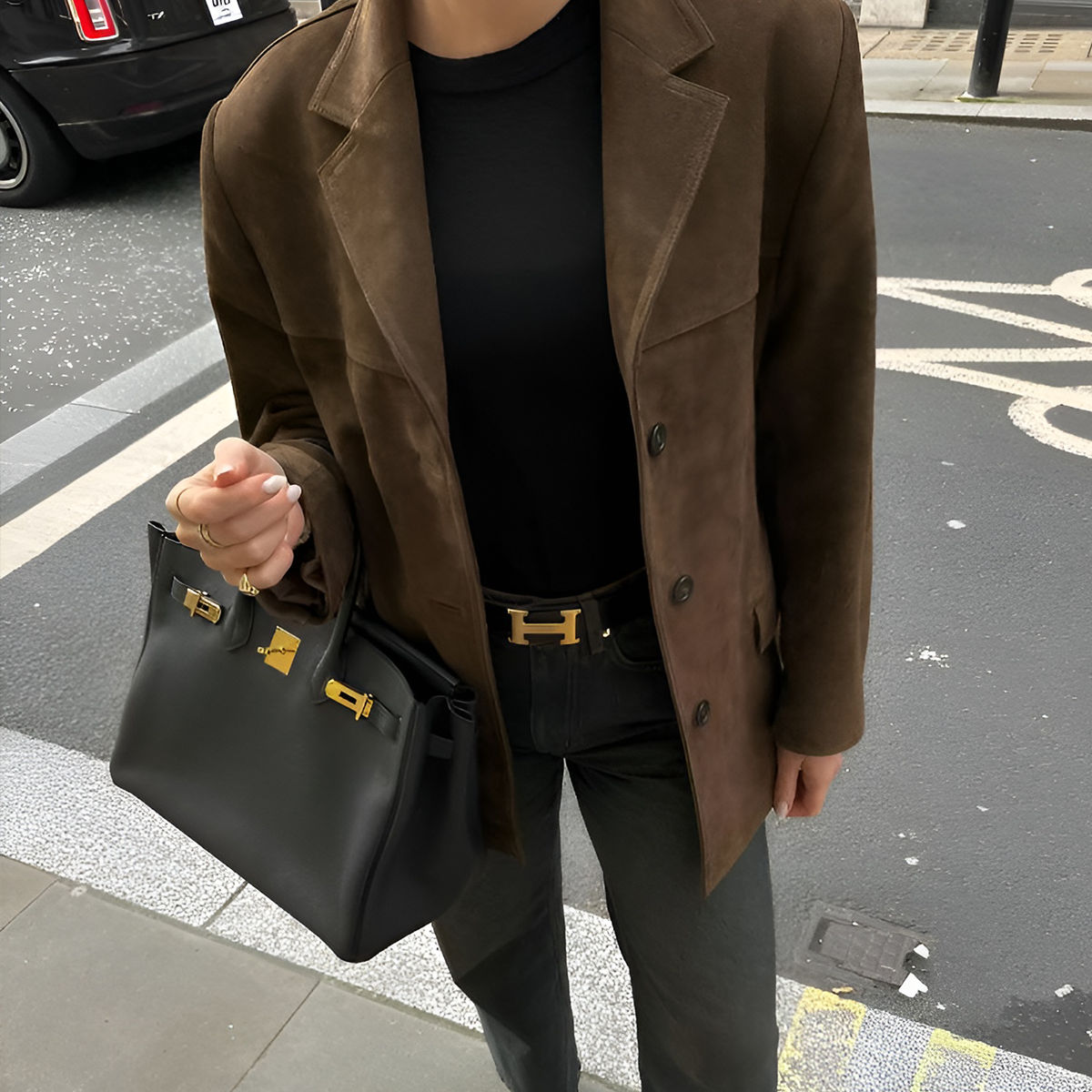 Wildlederjacke - Vintage - Übergröße - Blazerjacke - Damenjacken