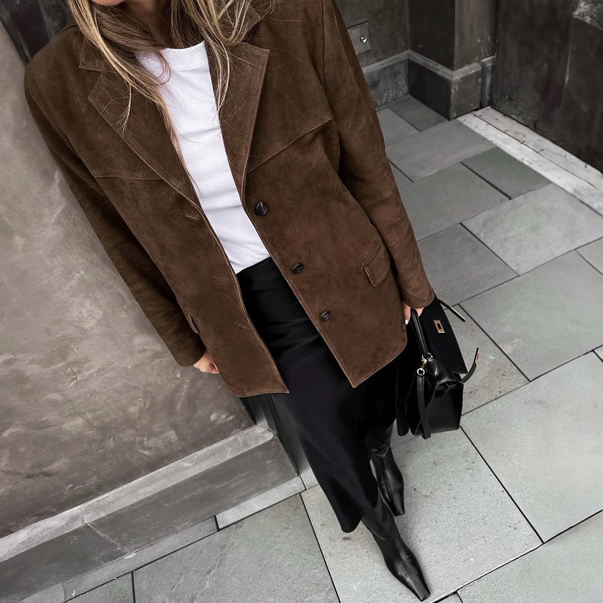 Wildlederjacke - Vintage - Übergröße - Blazerjacke - Damenjacken