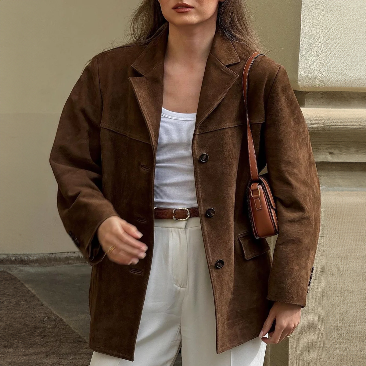 Wildlederjacke - Vintage - Übergröße - Blazerjacke - Damenjacken