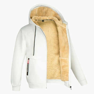 Winter-Kapuzenjacke – warme Herren-Kapuzenjacke mit Sherpa-Futter und Reißverschluss