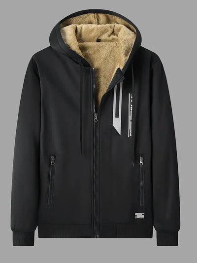 Winter-Kapuzenjacke – warme Sherpa-Kapuzenjacke mit Reißverschluss und Taschen
