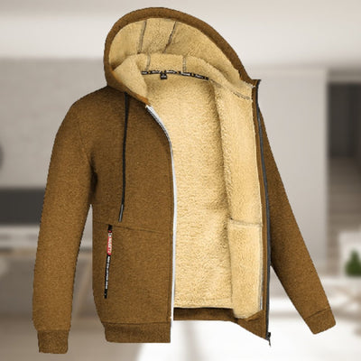Winter-Kapuzenpullover | Sherpa-Fleece | Reißverschluss | Kapuzenjacke | Herrenbekleidung