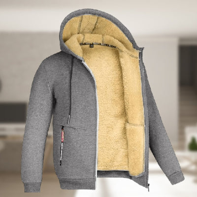 Winter-Kapuzenpullover | Sherpa-Fleece | Reißverschluss | Kapuzenjacke | Herrenbekleidung
