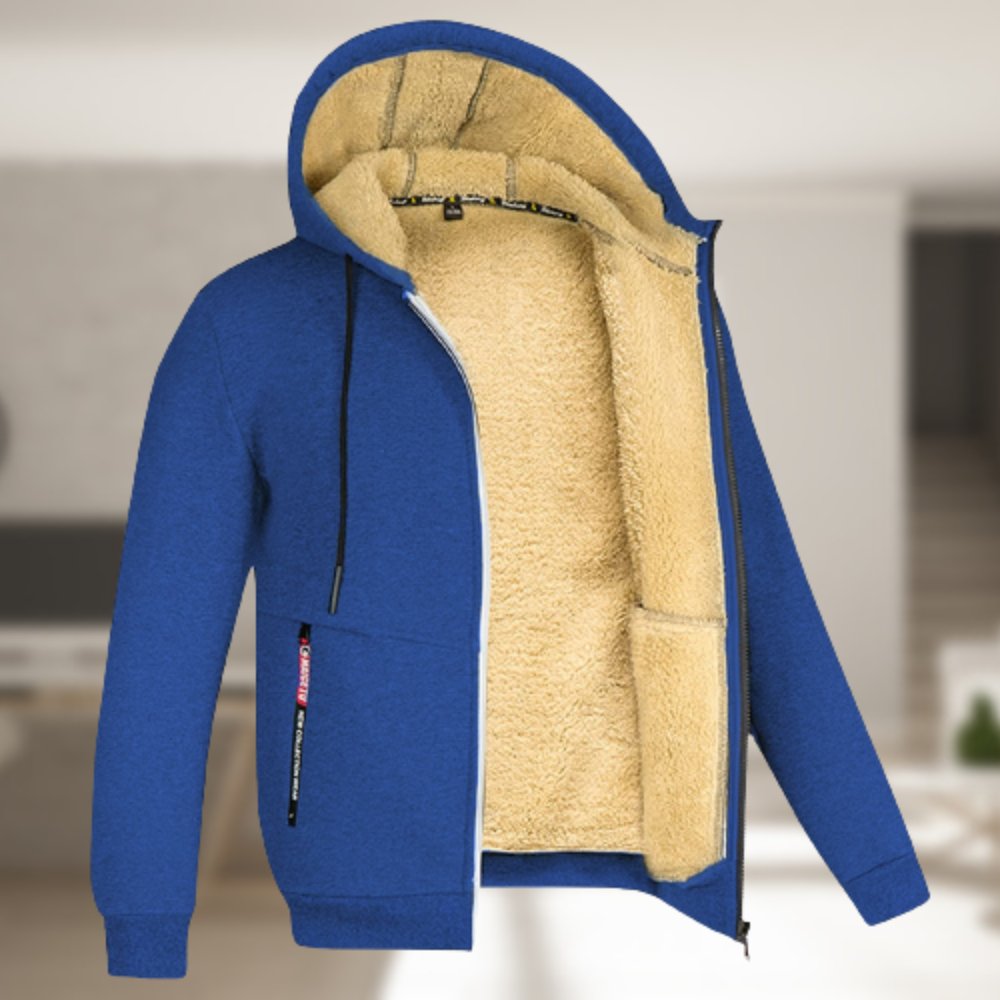 Winter-Kapuzenpullover | Sherpa-Fleece | Reißverschluss | Kapuzenjacke | Herrenbekleidung