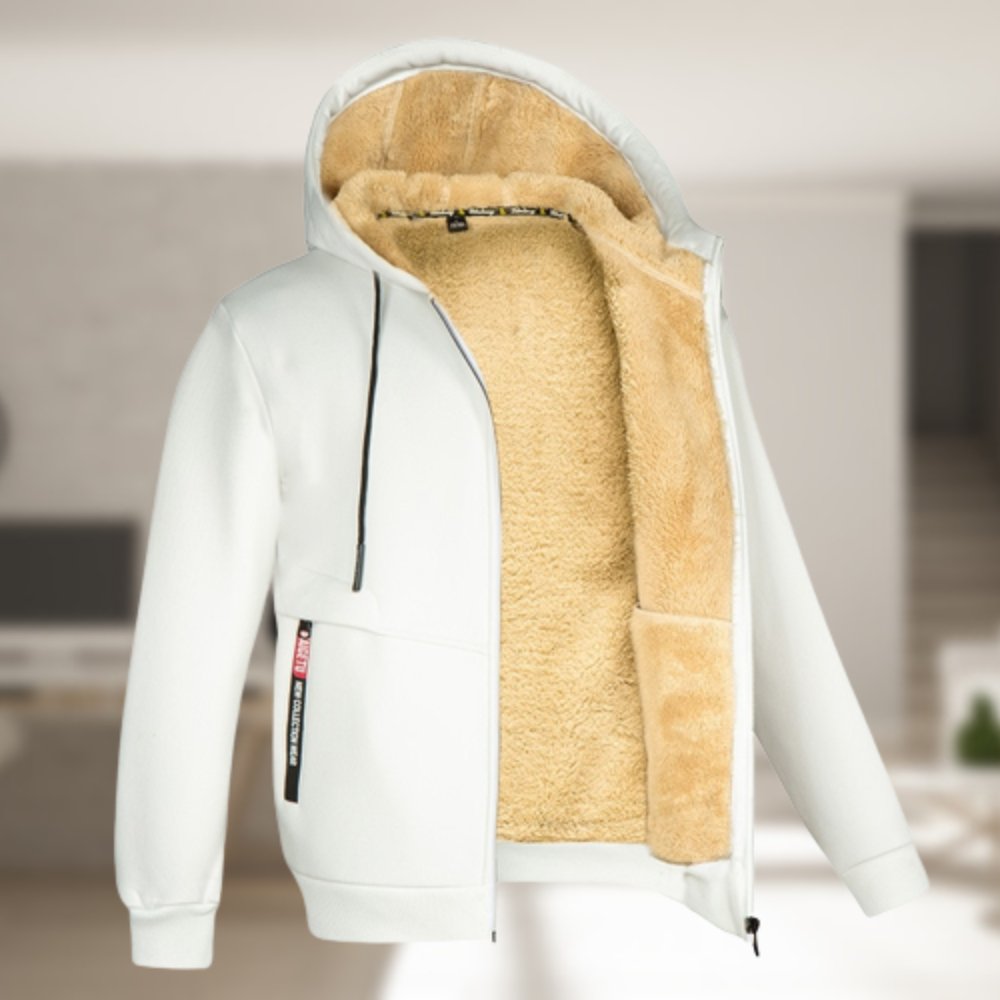 Winter-Kapuzenpullover | Sherpa-Fleece | Reißverschluss | Kapuzenjacke | Herrenbekleidung