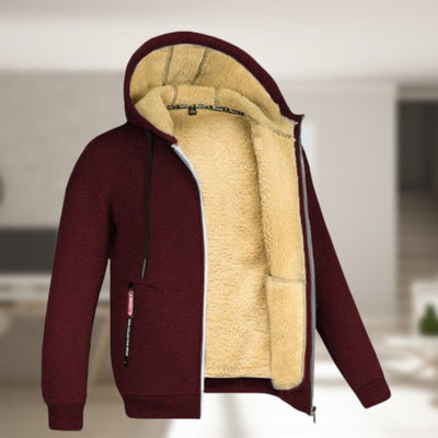 Winter-Kapuzenpullover | Sherpa-Fleece | Reißverschluss | Kapuzenjacke | Herrenbekleidung