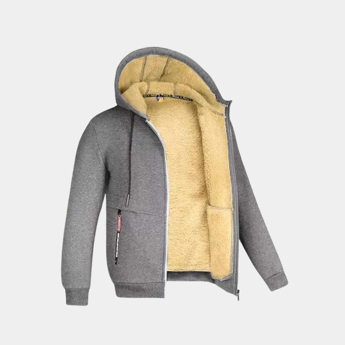 Winter-Kapuzenpullover | Warm | Fleece-gefüttert | Kapuzenpullover mit Reißverschluss | Kapuzenjacke für Herren