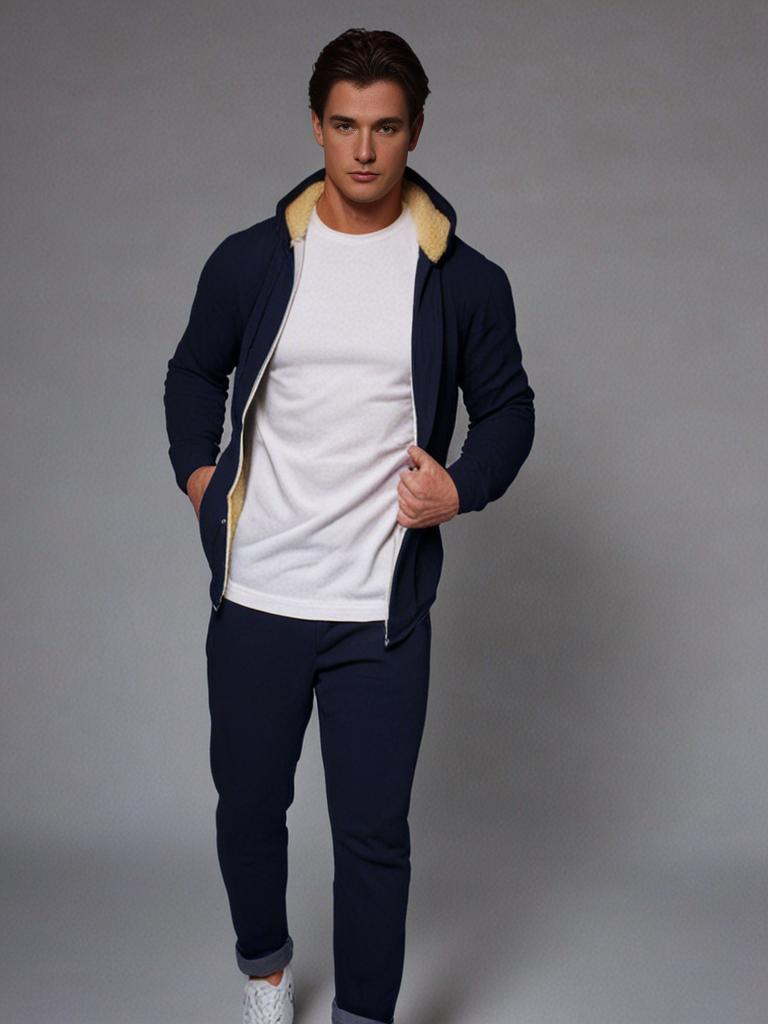 Winter-Kapuzenpullover | Warm | Fleece-gefüttert | Kapuzenpullover mit Reißverschluss | Kapuzenjacke für Herren
