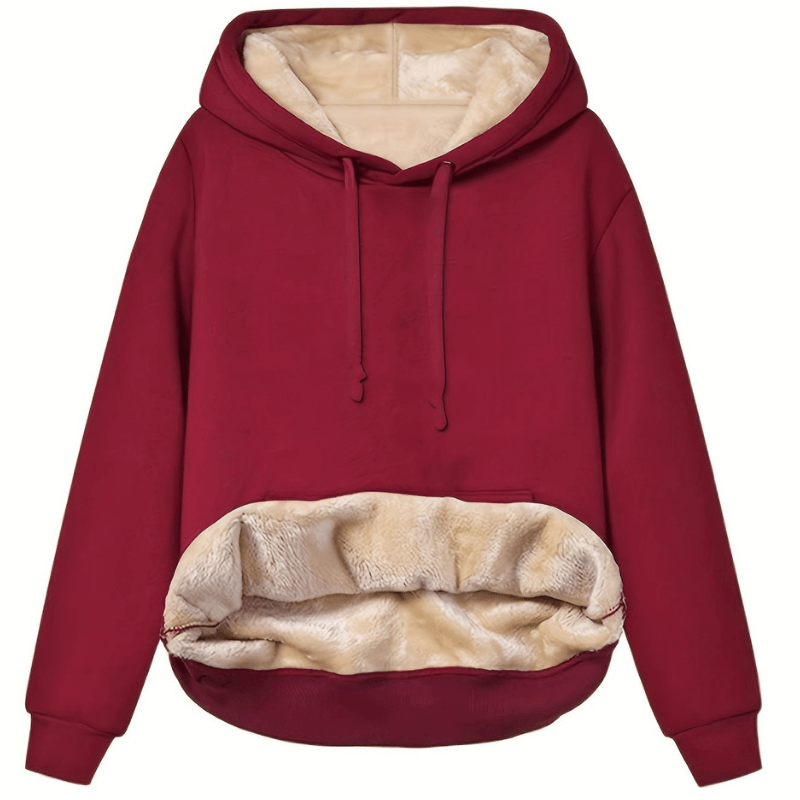 Winter-Kapuzenpullover – Warm – Weite Passform – Sherpa-Fleece Kapuzenpullover  –  Pullover-Kapuzenpullover