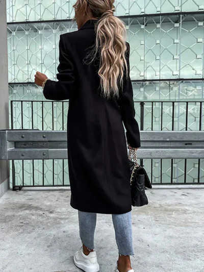 Winter-Trenchcoat | V-Ausschnitt | Zweireiher | Woll-Trenchcoat | Damenmäntel