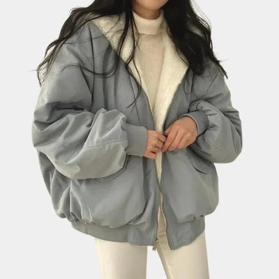 Winterjacke | Mit Kapuze | Mit Pelz gefüttert | Übergroße Jacke | Wintermäntel und -jacken für Damen