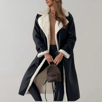 Wintermantel | mit Fleece gefüttert | Zweireiher | langer Damenmantel | lange Wintermäntel für Damen