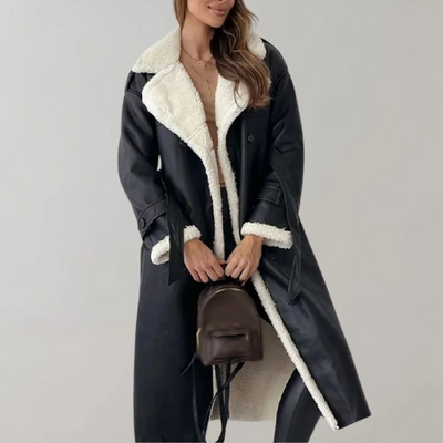 Wintermantel | mit Fleece gefüttert | Zweireiher | langer Damenmantel | lange Wintermäntel für Damen