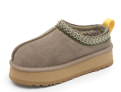 Winterpantoffeln | Warm | Mit Fell gefüttert | Plateau-Pantoffeln | Damenschuhe