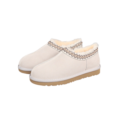 Winterschuhe – Aus Wildleder – Mit Fell gefüttert – Slip-On-Stiefel – Winterstiefel für Damen