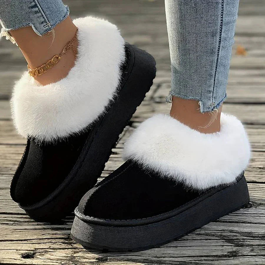 Winterstiefel – Winter-Slipper mit Fell für Damen