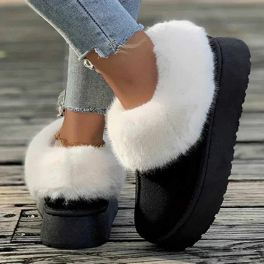 Winterstiefel – Winter-Slipper mit Fell für Damen