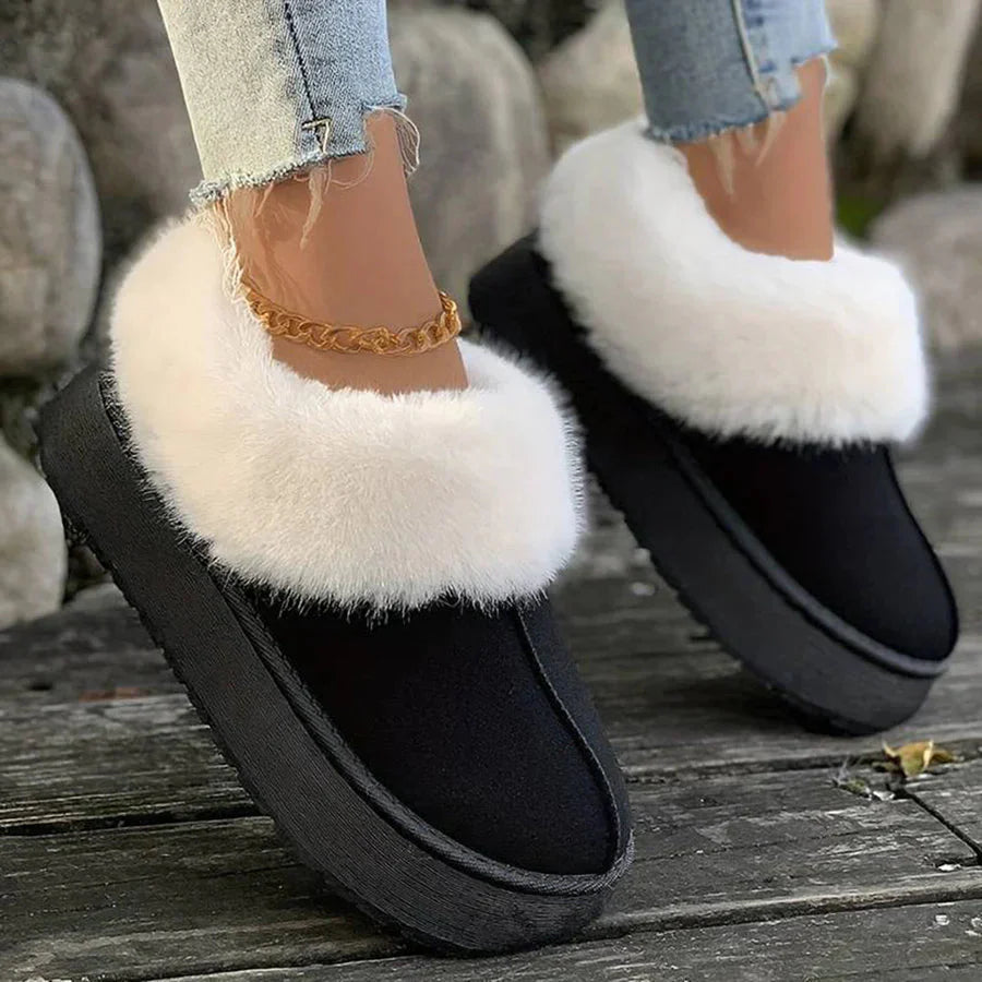 Winterstiefel – Winter-Slipper mit Fell für Damen
