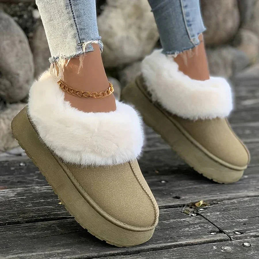 Winterstiefel – Winter-Slipper mit Fell für Damen