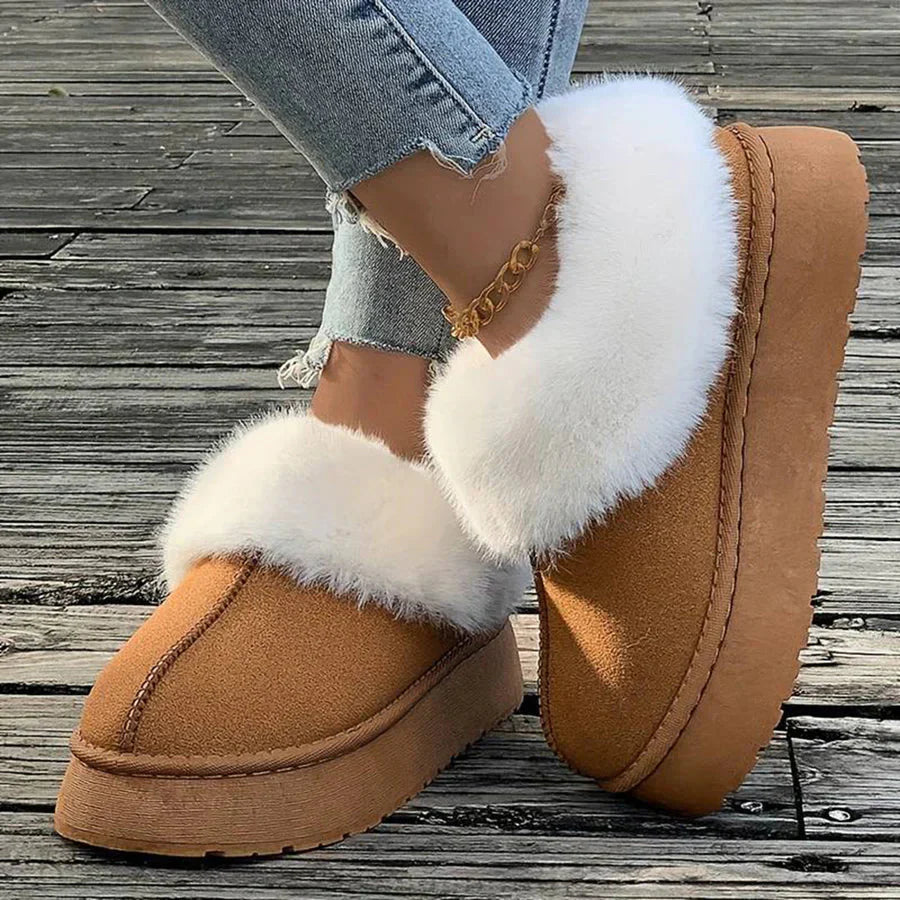 Winterstiefel – Winter-Slipper mit Fell für Damen