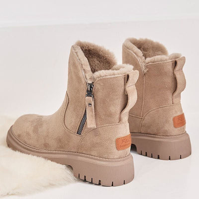 Winterstiefel – warme, mit Fell gefütterte Damenstiefel aus Wildleder