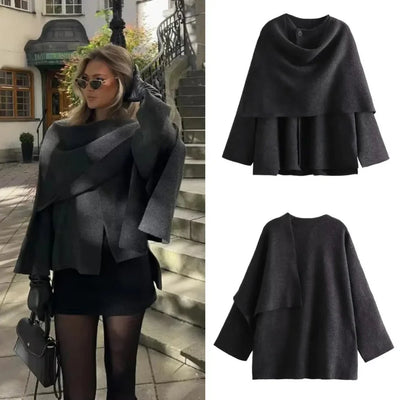 Wolljacke – Kurz – Herbst – Jacke mit Schal – Damenjacken