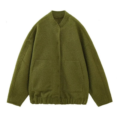 Wolljacke – zum Knöpfen – Kurz – Oversize-Jacke – Winterjacke für Damen