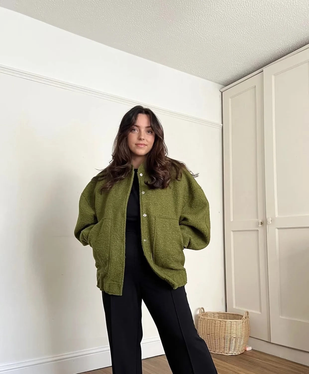 Wolljacke – zum Knöpfen – Kurz – Oversize-Jacke – Winterjacke für Damen