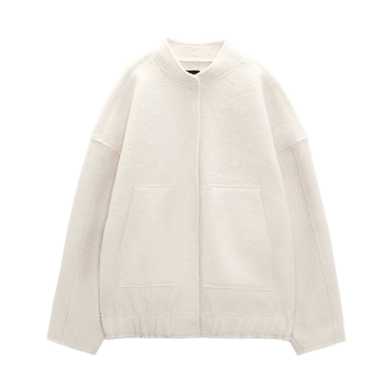 Wolljacke – zum Knöpfen – Kurz – Oversize-Jacke – Winterjacke für Damen