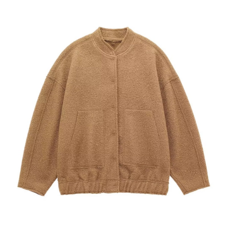 Wolljacke – zum Knöpfen – Kurz – Oversize-Jacke – Winterjacke für Damen